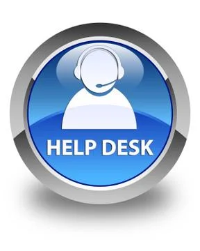 Help desk (customer care icon) glossy blue round button Stock Illustration
