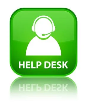 Help desk (customer care icon) special green square button Stock Illustration