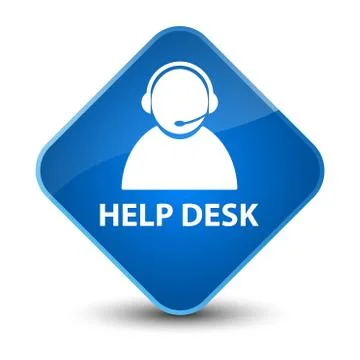 Help desk (customer care icon) elegant blue diamond button Stock Illustration