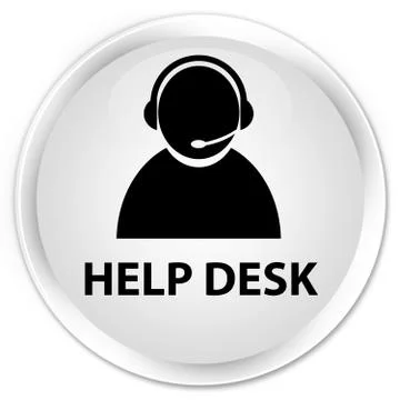 Help desk (customer care icon) premium white round button Illustrazione stock