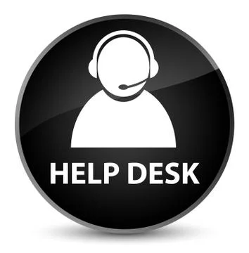 Help desk (customer care icon) elegant black round button Stock Illustration