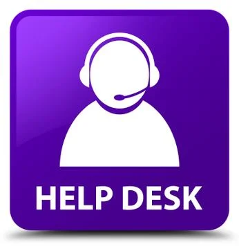 Help desk (customer care icon) purple square button Illustrazione stock