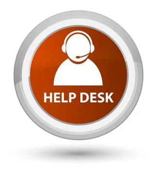 Help desk (customer care icon) prime brown round button Stock Illustration