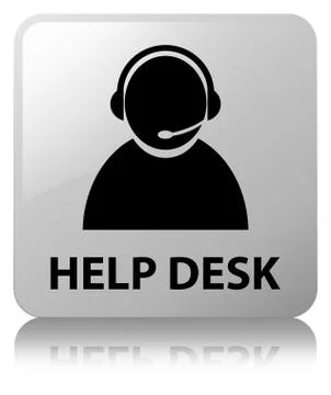 Help desk (customer care icon) white square button Stock Illustration