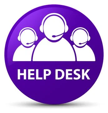 Help desk (customer care team icon) purple round button Stock Illustration