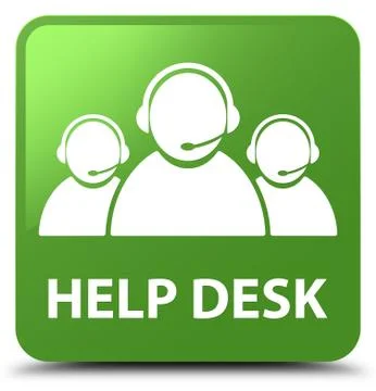 Help desk (customer care team icon) soft green square button Stock Illustration