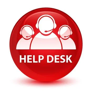 Help desk (customer care team icon) glassy red round button Illustrazione stock
