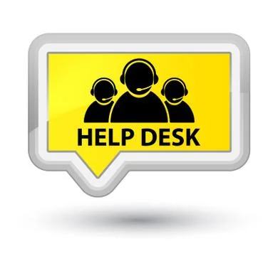 Help desk (customer care team icon) prime yellow banner button Stock Illustration