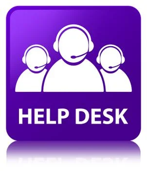 Help desk (customer care team icon) purple square button Illustrazione stock
