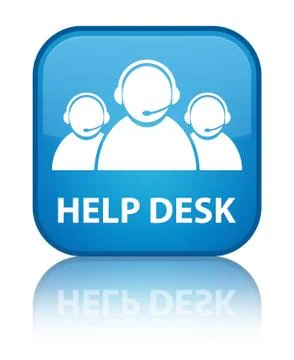 Help desk (customer care team icon) special cyan blue square button Stock Illustration