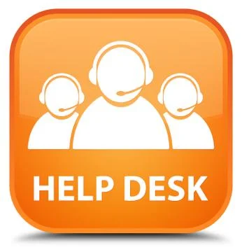Help desk (customer care team icon) special orange square button Stock Illustration