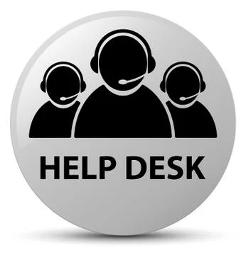 Help desk (customer care team icon) white round button Illustrazione stock