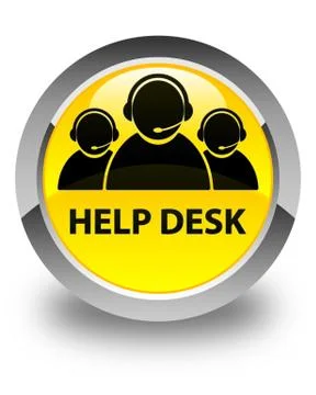 Help desk (customer care team icon) glossy yellow round button Illustrazione stock