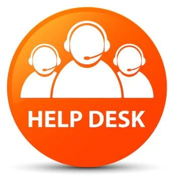 Help desk (customer care team icon) orange round button Stock Illustration