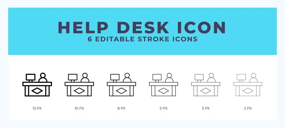 Help desk editable line icon. Vector illustration with different stroke. Stock Illustration