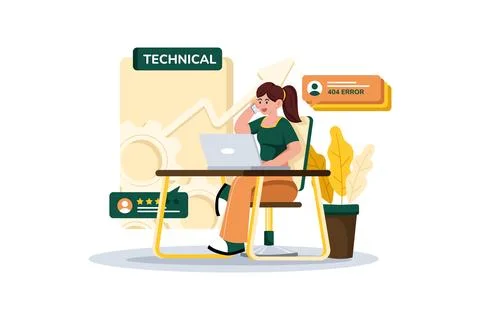 Help desk gathers feedback for better technical assistance. Stock Illustration