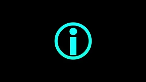 Help desk i icon 3d animation.information sign icon 3d on black background. Stock Footage 304255009