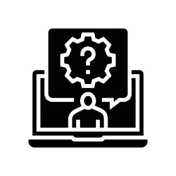 Help desk information glyph icon vector illustration Stock Illustration