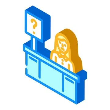 Help desk information isometric icon vector illustration 스톡 일러스트