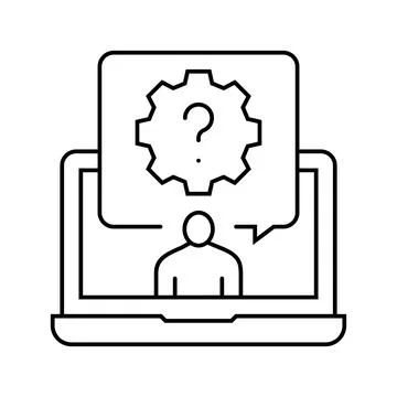 Help desk information line icon vector illustration 스톡 일러스트