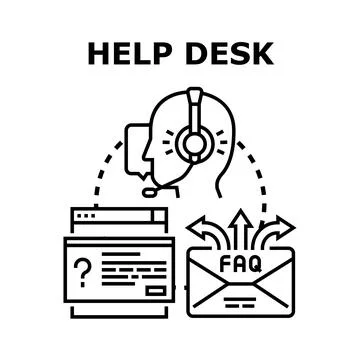 Help desk operator providing online support service 스톡 일러스트