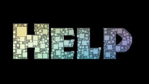 Help Desk Pixelated Text Warping Looping Pixels With Glitch Effect Video stock 113882840