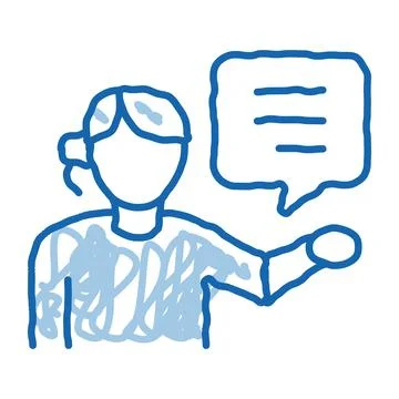 Help desk representative doodle icon hand drawn illustration Stock Illustration