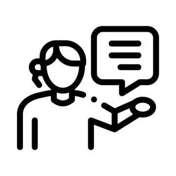 Help desk representative icon vector outline illustration Stock Illustration