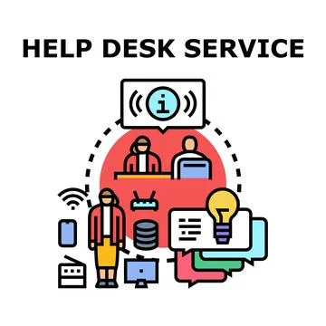 Help desk service with customer support vector illustration Ilustração Stock