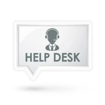 Help desk with service icon on a speech bubble Stock Illustration