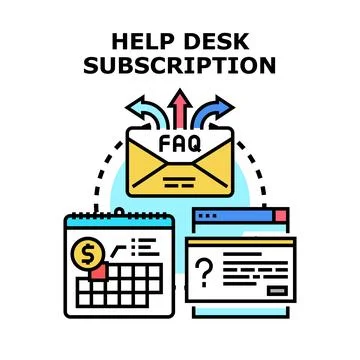 Help desk subscription service concept illustration Illustrazione stock