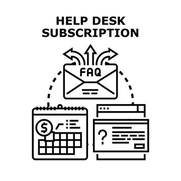 Help desk subscription service concept illustration 库存插图