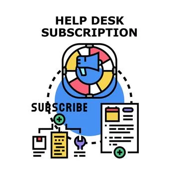 Help desk subscription service concept illustration Stock Illustration