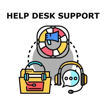 Help desk support assistance customer service concept Stock Illustration