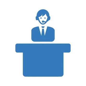 Help desk / Support center blue icon Stock Illustration