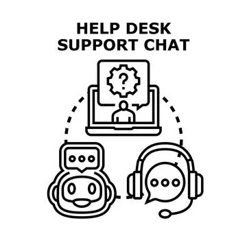 Help desk support chat assistant services providing online Stockillustratie
