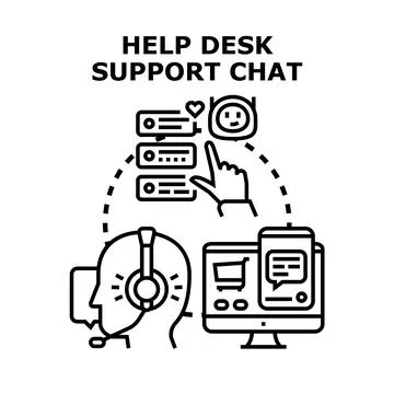 Help desk support chatting concept vector illustration Illustrazione stock