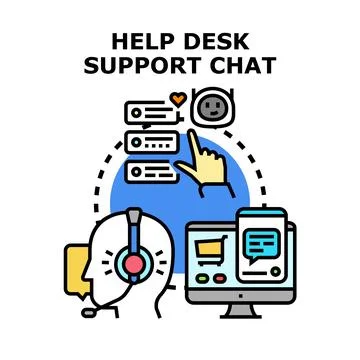 Help desk support chatting concept vector illustration Stock Illustration