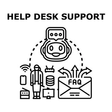 Help desk support customer service and artificial intelligence concept Illustrazione stock