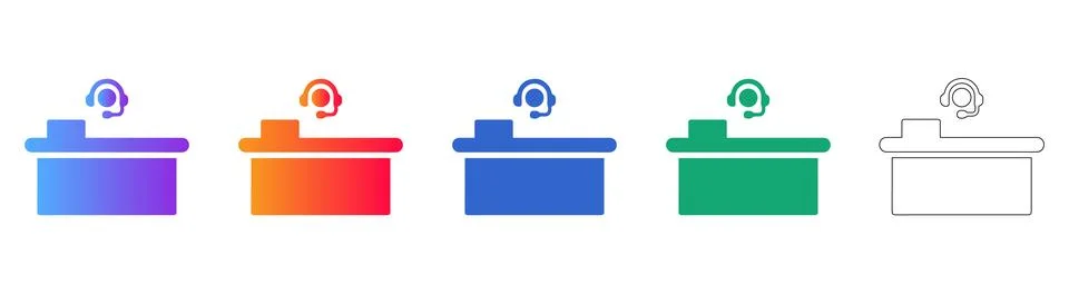 Help Desk Support Icons Vector Set Stock Illustration