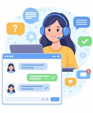   Help Desk Support Service   Stock Illustration