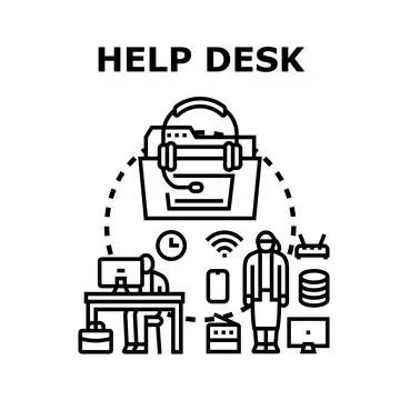 Help desk support service providing customer assistance Stock Illustration