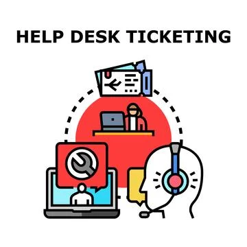 Help desk ticketing system assisting customer service Stock Illustration