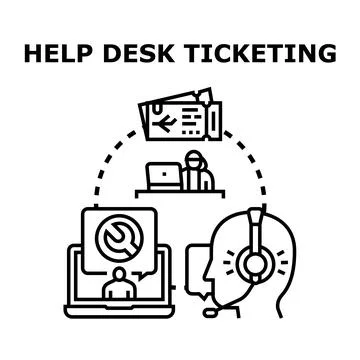 Help desk ticketing system assisting customer service Stock Illustration
