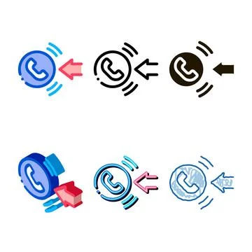 Help desk types incoming call icon vector outline Stock Illustration