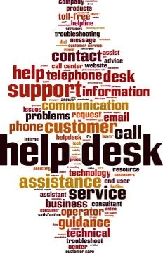 Help desk word cloud Stock Illustration