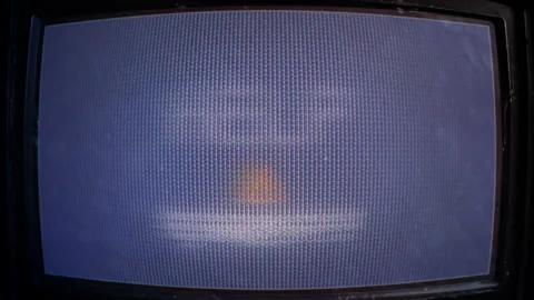 HELP - Distress signal Blinking On and Off on Broken Monitor Stock Footage 279403082