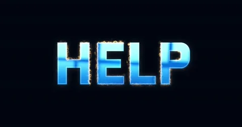 Help. Electric lightning text. Logotype Stock Footage 135861054