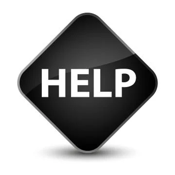 Help elegant black diamond button Stock Illustration