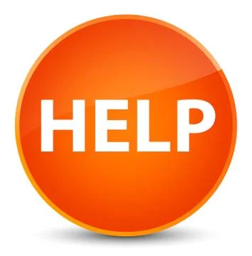 Help elegant orange round button Illustrazione stock